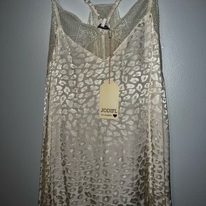 New! Ivory Cheetah Cami Tank Top Size Large